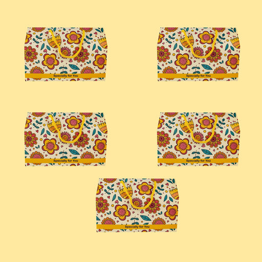 Paper Hamper Packing Box With Handle Set - 9 x 5 x 6 Inches | 5 Pcs/ Paper Gift Packages/ Packaging Box - Bags & Pouches