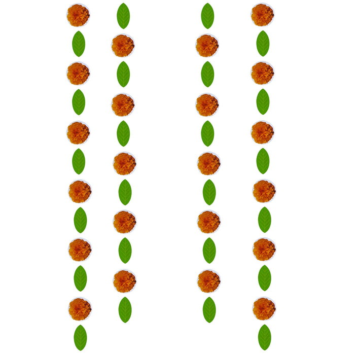 Paper Frill Wall Hanging | Leaf With Flower Design Paper Wall Hanging/ Wall Paper Hanging Garland for Decor - Wall Hanging