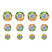 Flower Design Ashoka Wheel With National Flag Colours Cutout Set | Republic Day Decor/ Home Wall Decoration - Wall Hanging
