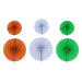 Hanging Paper Fan Decoration Set | 6 Pcs/ Tricolour Fan Wall Decoration/Wall Hanging Decor/ Republic Day Decor - Wall Hanging