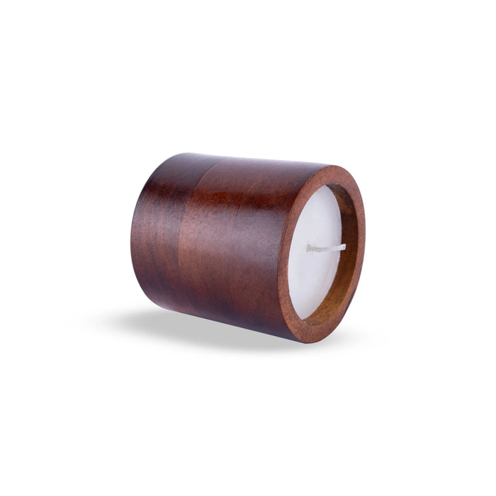 T Light Candle - 3 x 3 Inches | Wooden Tea Light Candle/ Candle Tealight for Home Decoration - Candles