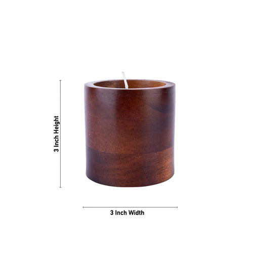 T Light Candle - 3 x 3 Inches | Wooden Tea Light Candle/ Candle Tealight for Home Decoration - Candles