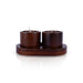 T Light Candle Pair With Plate - 2 x 5 Inches | Wooden Tea Light Candle/ Candle Tealight for Home - Candles