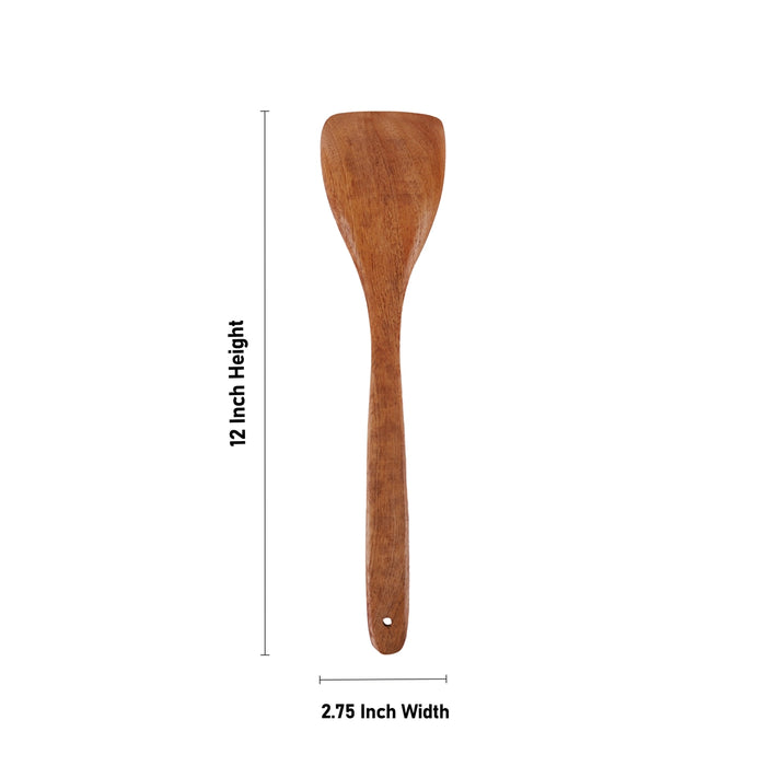 Wooden Spoon Set - 12 x 2.75 Inches | 3Pcs/ Non Stick Kitchen Utensil/Wooden Spatula/ Kitchen Spoon for Cooking - Kitchen