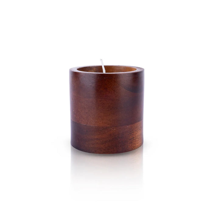 Candle With Holder – 5 X 3 Inches | Wooden Candle Holder / Decorative Candle For Home Décor