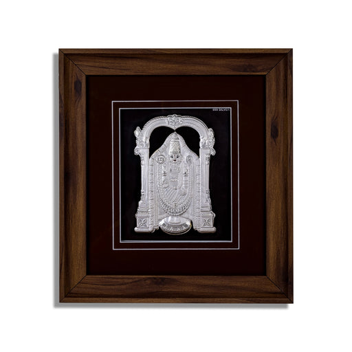 Balaji Murti Photo Frame - 10 X 11 Inches | 999 Silver Foil Picture Frame/ Wall Picture For Pooja Room - Hindu God Photos & Frames