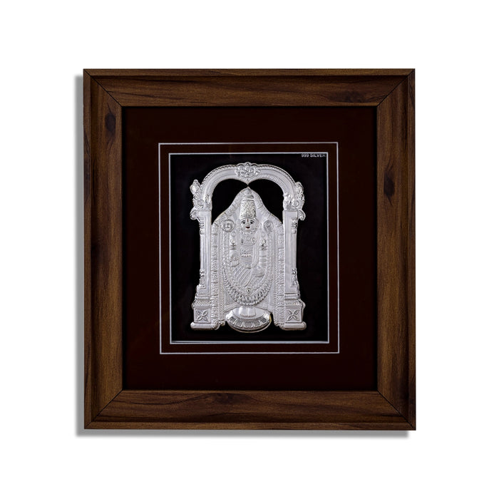 Balaji Murti Photo Frame - 10 X 11 Inches | 999 Silver Foil Picture Frame/ Wall Picture For Pooja Room - Hindu God Photos & Frames