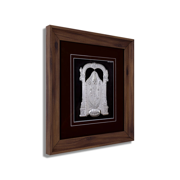 Balaji Murti Photo Frame - 10 X 11 Inches | 999 Silver Foil Picture Frame/ Wall Picture For Pooja Room - Hindu God Photos & Frames