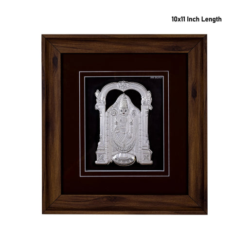 Balaji Murti Photo Frame - 10 X 11 Inches | 999 Silver Foil Picture Frame/ Wall Picture For Pooja Room - Hindu God Photos & Frames