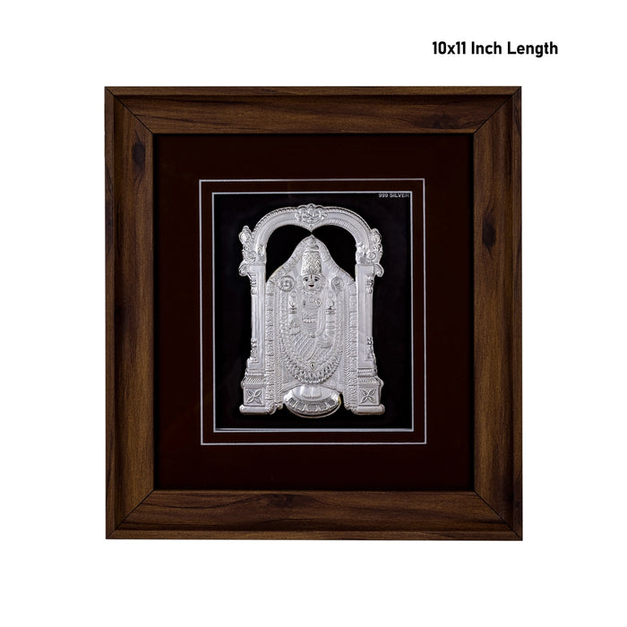 Balaji Murti Photo Frame - 10 X 11 Inches | 999 Silver Foil Picture Frame/ Wall Picture For Pooja Room - Hindu God Photos & Frames