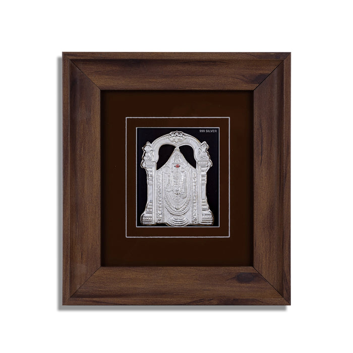 Balaji Murti Photo Frame - 7 X 7.5 Inches | 999 Silver Foil Picture Frame/ Wall Picture For Pooja Room - Hindu God Photos & Frames