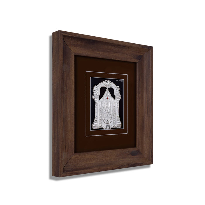 Balaji Murti Photo Frame - 7 X 7.5 Inches | 999 Silver Foil Picture Frame/ Wall Picture For Pooja Room - Hindu God Photos & Frames