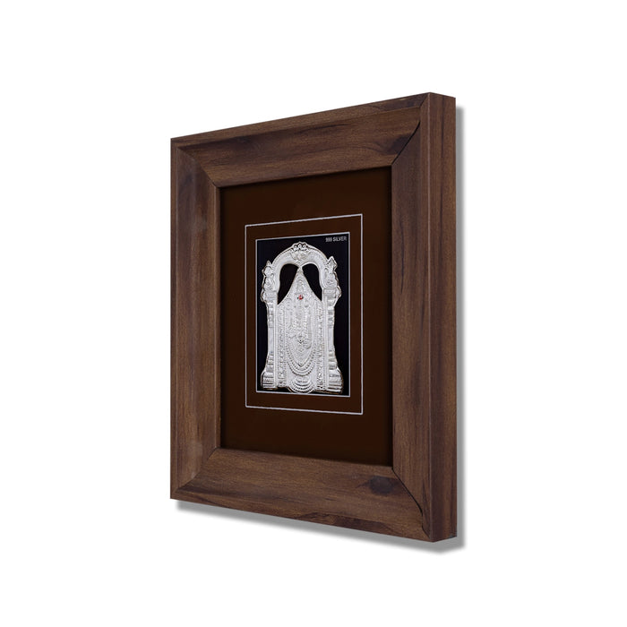 Balaji Murti Photo Frame - 7 X 7.5 Inches | 999 Silver Foil Picture Frame/ Wall Picture For Pooja Room - Hindu God Photos & Frames