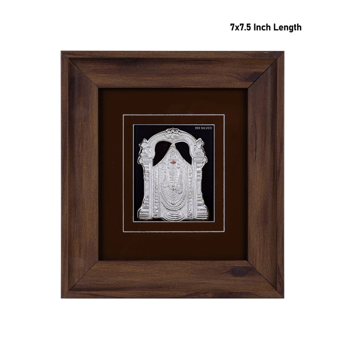 Balaji Murti Photo Frame - 7 X 7.5 Inches | 999 Silver Foil Picture Frame/ Wall Picture For Pooja Room - Hindu God Photos & Frames