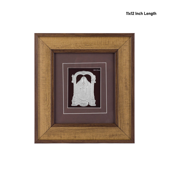 Balaji Murti Photo Frame - 11 x 12 Inches | 999 Silver Foil / Wall Picture Frame/ Wall Decor For Puja Room - Hindu God Photos & Frames
