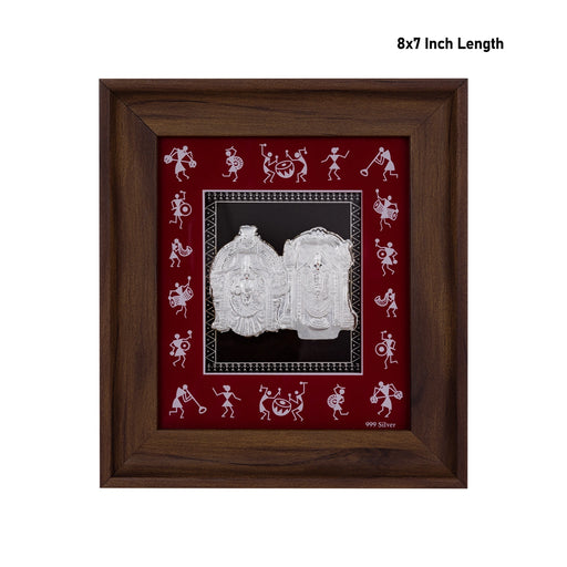 Balaji Thayar Photo Frame - 8 X 7 Inches | 999 Silver Foil Picture Frame/ Wall Picture For Pooja Room - Hindu God Photos & Frames