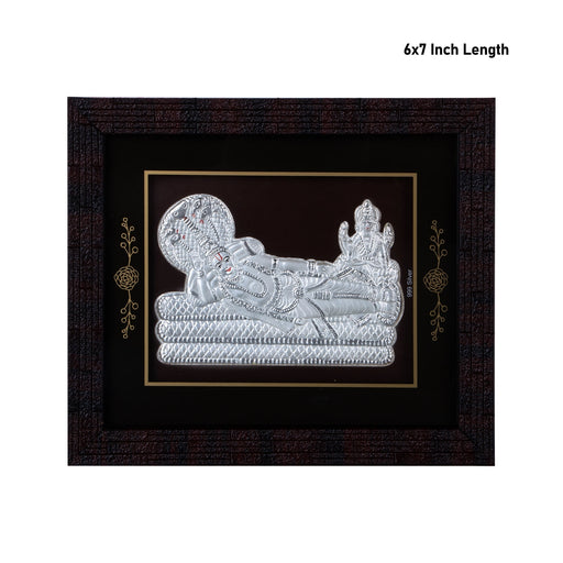 Sri Ranganathar Photo Frame - 6 X 7 Inches | 999 Silver Foil Picture Frame/ Wall Picture For Pooja Room - Hindu God Photos & Frames