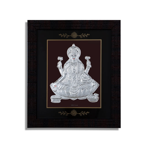 Lakshmi Murti Photo Frame - 6 X 7 Inches | Picture Frame/ 999 Silver Wall Picture For Pooja & Home Decor - Hindu God Photos & Frames