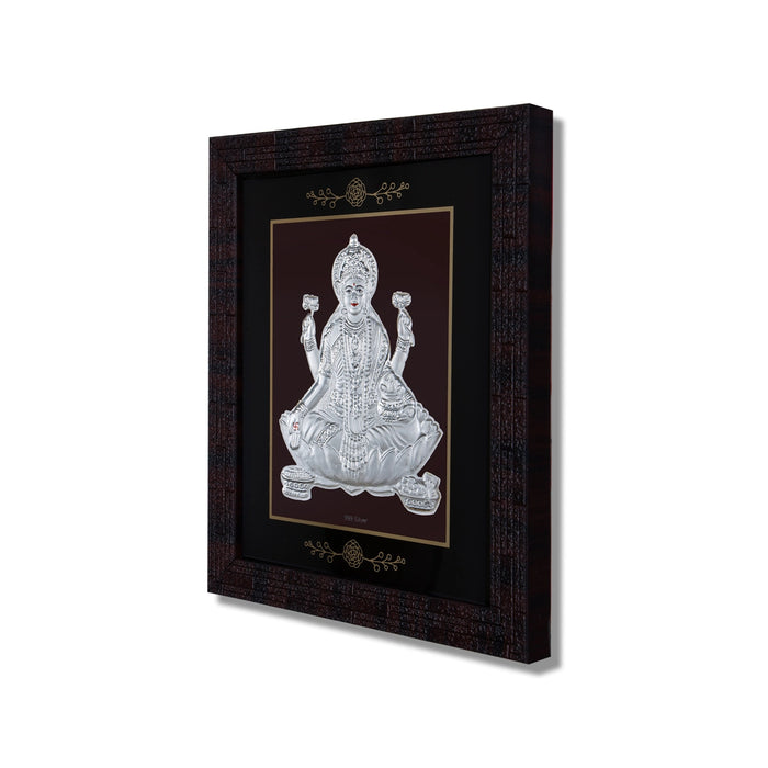 Lakshmi Murti Photo Frame - 6 X 7 Inches | Picture Frame/ 999 Silver Wall Picture For Pooja & Home Decor - Hindu God Photos & Frames