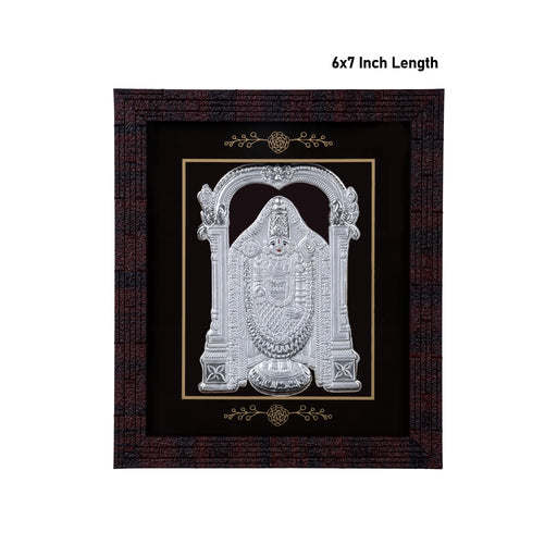 Balaji Murti Photo Frame - 6 X 7 Inches | 999 Silver Foil Picture Frame/ Wall Picture For Pooja Room - Hindu God Photos & Frames