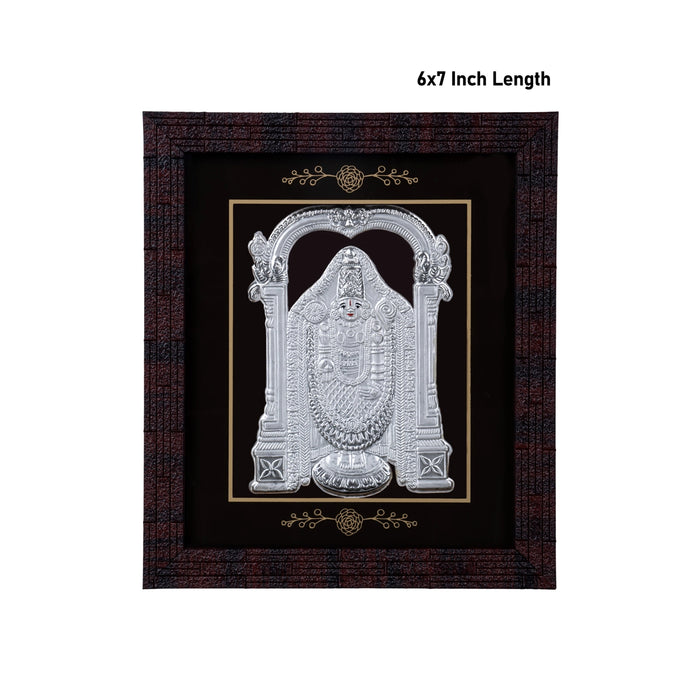 Balaji Murti Photo Frame - 6 X 7 Inches | 999 Silver Foil Picture Frame/ Wall Picture For Pooja Room - Hindu God Photos & Frames