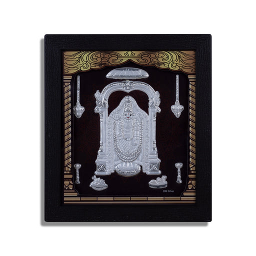 Balaji Murti Photo Frame- 8.5 X 7.5 Inches | Picture Frame/ 999 Silver Wall Picture For Pooja & Home Decor - Hindu God Photos & Frames