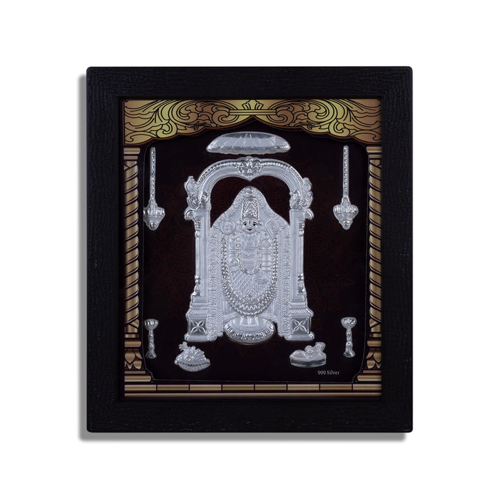Balaji Murti Photo Frame- 8.5 X 7.5 Inches | Picture Frame/ 999 Silver Wall Picture For Pooja & Home Decor - Hindu God Photos & Frames