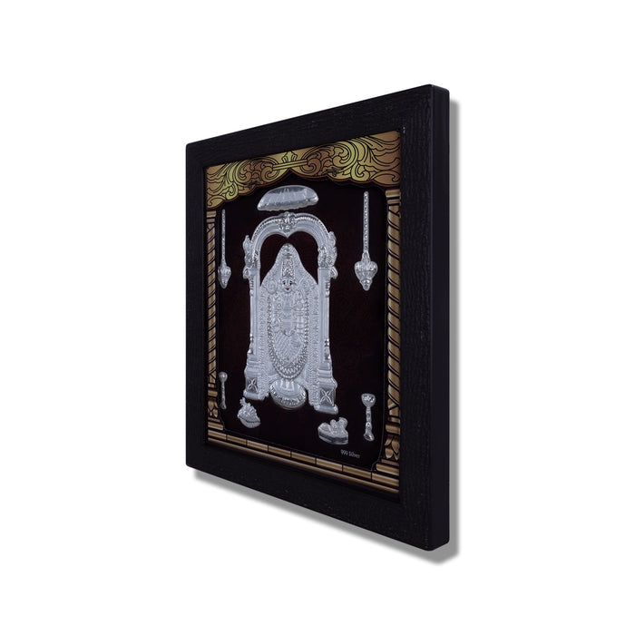 Balaji Murti Photo Frame- 8.5 X 7.5 Inches | Picture Frame/ 999 Silver Wall Picture For Pooja & Home Decor - Hindu God Photos & Frames