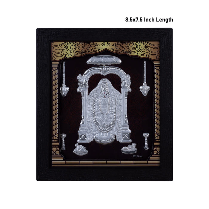 Balaji Murti Photo Frame- 8.5 X 7.5 Inches | Picture Frame/ 999 Silver Wall Picture For Pooja & Home Decor - Hindu God Photos & Frames