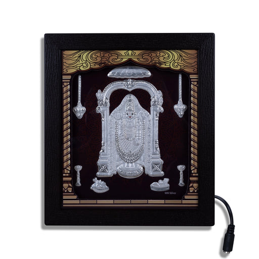 Balaji Murti Photo Frame - 8.5 X 7.5 Inches | Led Picture Frame/ 999 Silver Wall Picture For Pooja & Home Decor - Hindu God Photos & Frames