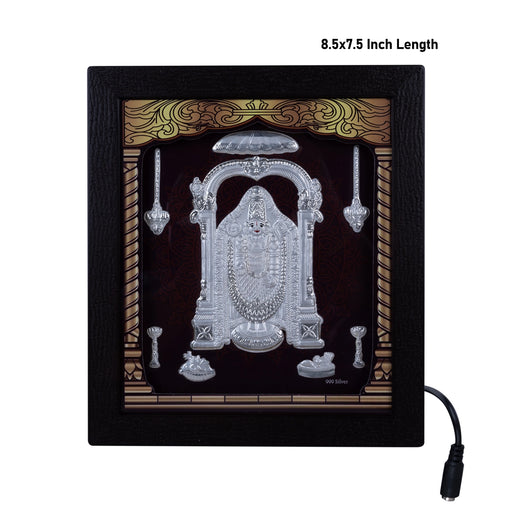 Balaji Murti Photo Frame - 8.5 X 7.5 Inches | Led Picture Frame/ 999 Silver Wall Picture For Pooja & Home Decor - Hindu God Photos & Frames