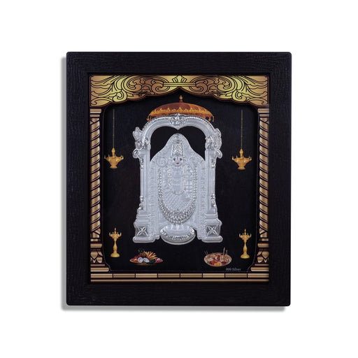 Balaji Murti Photo Frame - 8.5 X 7.5 Inches | Picture Frame/ 999 Silver Wall Picture For Pooja & Home Decor - Hindu God Photos & Frames