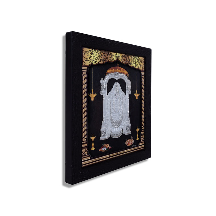 Balaji Murti Photo Frame - 8.5 X 7.5 Inches | Picture Frame/ 999 Silver Wall Picture For Pooja & Home Decor - Hindu God Photos & Frames