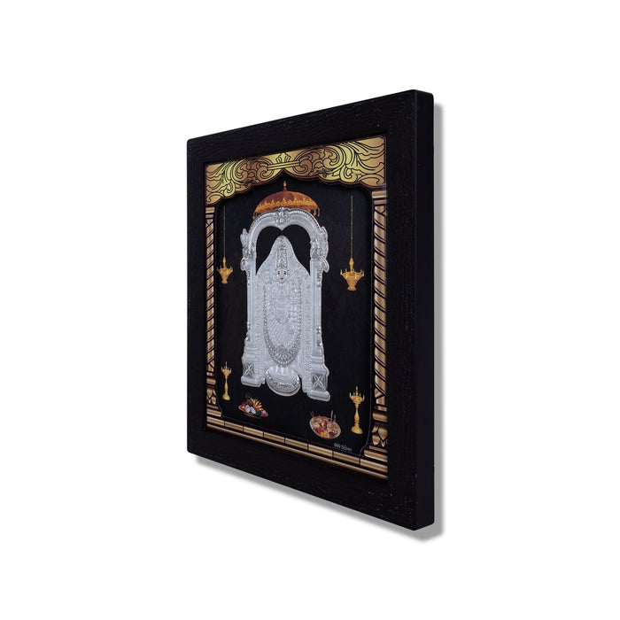 Balaji Murti Photo Frame - 8.5 X 7.5 Inches | Picture Frame/ 999 Silver Wall Picture For Pooja & Home Decor - Hindu God Photos & Frames
