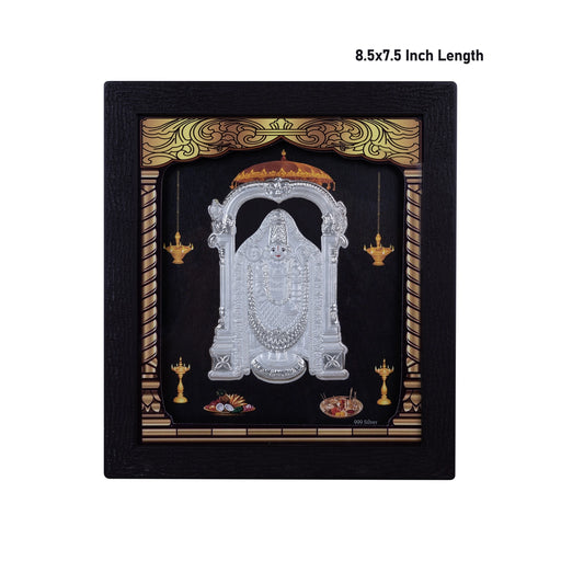Balaji Murti Photo Frame - 8.5 X 7.5 Inches | Picture Frame/ 999 Silver Wall Picture For Pooja & Home Decor - Hindu God Photos & Frames