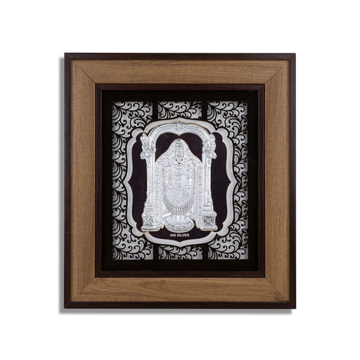 Balaji Murti Photo Frame - 9 x 10 Inches | 999 Silver Foil Wall Picture Frame/ Wall Decor For Puja Room - Hindu God Photos & Frames