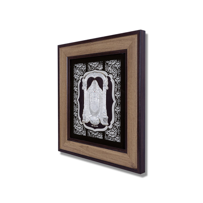 Balaji Murti Photo Frame - 9 x 10 Inches | 999 Silver Foil Wall Picture Frame/ Wall Decor For Puja Room - Hindu God Photos & Frames