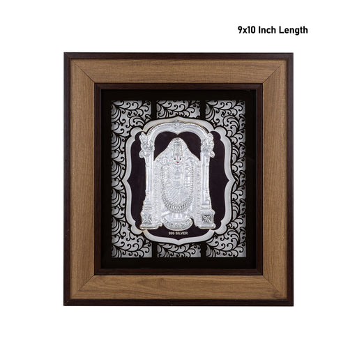 Balaji Murti Photo Frame - 9 x 10 Inches | 999 Silver Foil Wall Picture Frame/ Wall Decor For Puja Room - Hindu God Photos & Frames