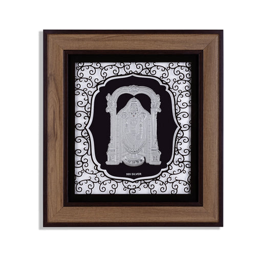 Balaji Murti Photo Frame - 12 x 11 Inches | 999 Silver Foil Wall Picture Frame/ Wall Decor For Puja Room - Hindu God Photos & Frames