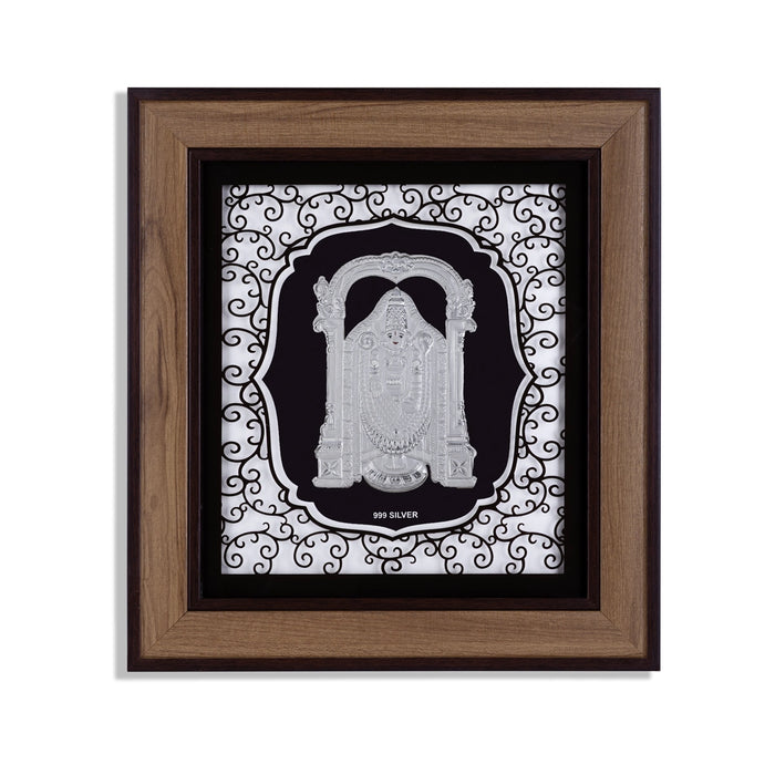 Balaji Murti Photo Frame - 12 x 11 Inches | 999 Silver Foil Wall Picture Frame/ Wall Decor For Puja Room - Hindu God Photos & Frames