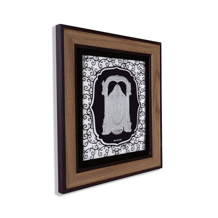 Balaji Murti Photo Frame - 12 x 11 Inches | 999 Silver Foil Wall Picture Frame/ Wall Decor For Puja Room - Hindu God Photos & Frames