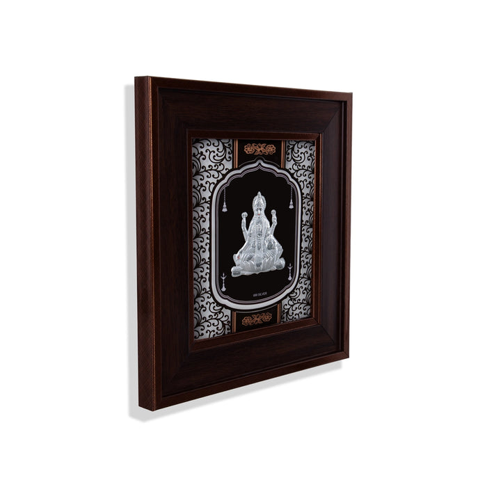 Lakshmi Murti Photo Frame - 8 x 7.5 Inches | 999 Silver Foil Wall Picture Frame/ Wall Decor For Puja Room - Hindu God Photos & Frames