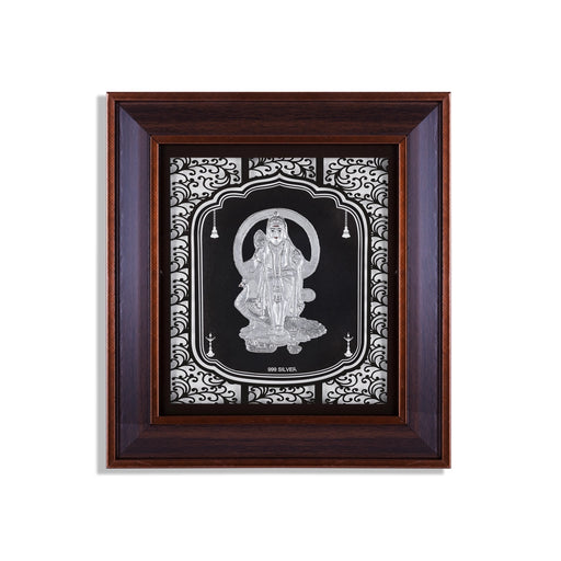 Murugan Murti Photo Frame - 11 x 10 Inches | 999 Silver Foil Wall Picture Frame/ Wall Decor For Puja Room - Hindu God Photos & Frames
