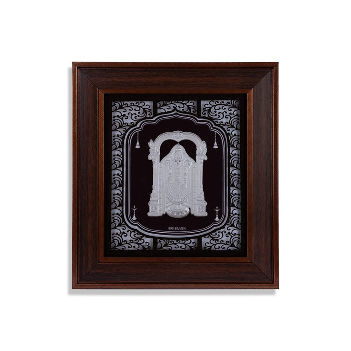 Balaji Murti Photo Frame - 12 x 11 Inches | 999 Silver Foil Wall Picture Frame/ Wall Decor For Puja Room - Hindu God Photos & Frames