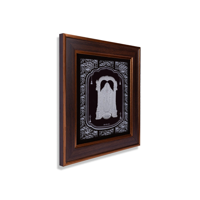 Balaji Murti Photo Frame - 12 x 11 Inches | 999 Silver Foil Wall Picture Frame/ Wall Decor For Puja Room - Hindu God Photos & Frames