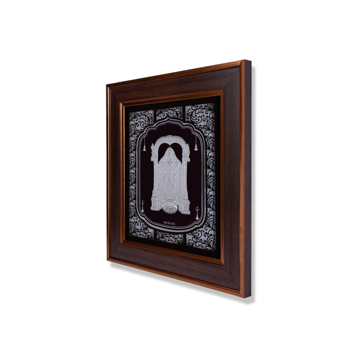 Balaji Murti Photo Frame - 12 x 11 Inches | 999 Silver Foil Wall Picture Frame/ Wall Decor For Puja Room - Hindu God Photos & Frames