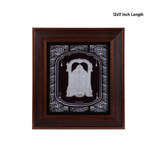 Balaji Murti Photo Frame - 12 x 11 Inches | 999 Silver Foil Wall Picture Frame/ Wall Decor For Puja Room - Hindu God Photos & Frames