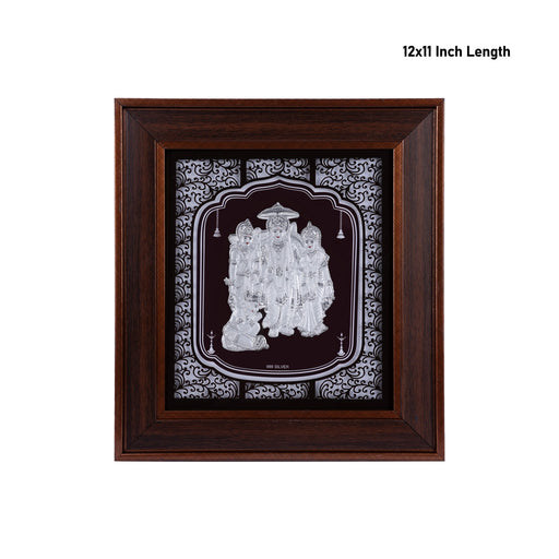Ram Darbar Murti Photo Frame- 12 x 11 Inches | 999 Silver Foil Wall Picture Frame/ Wall Decor For Puja Room - Hindu God Photos & Frames