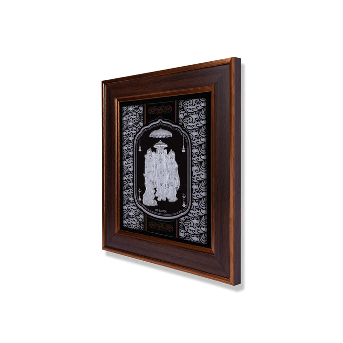 Ram Darbar Murti Photo Frame - 14 X 12 Inches | 999 Silver Foil Picture Frame/ Wall Picture For Pooja - Hindu God Photos & Frames