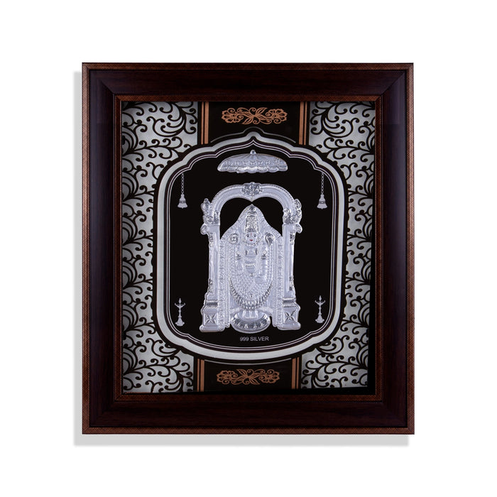 Balaji Murti Photo Frame - 14 X 12 Inches | 999 Silver Foil Picture Frame/ Wall Picture For Pooja Room - Hindu God Photos & Frames
